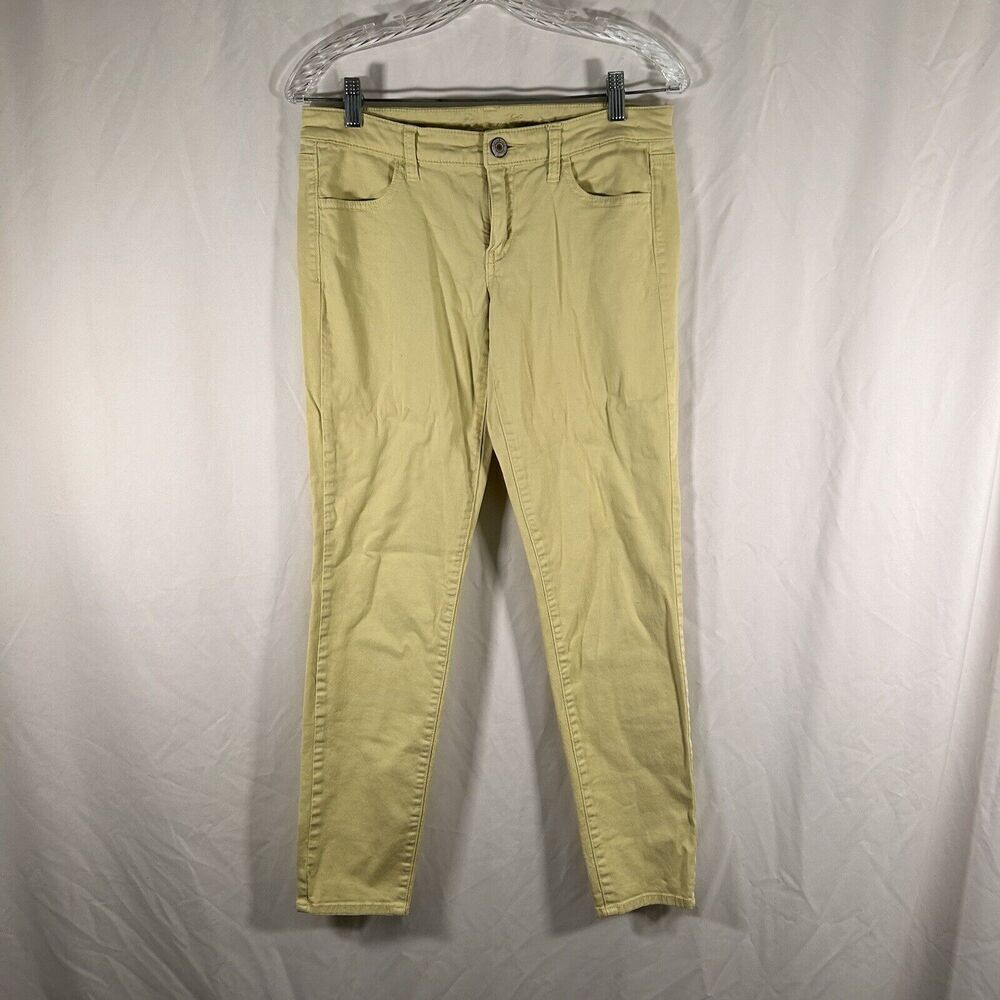 American Eagle Pants Women's 8 Yellow Green Stretch Cotton Blend Jegging
